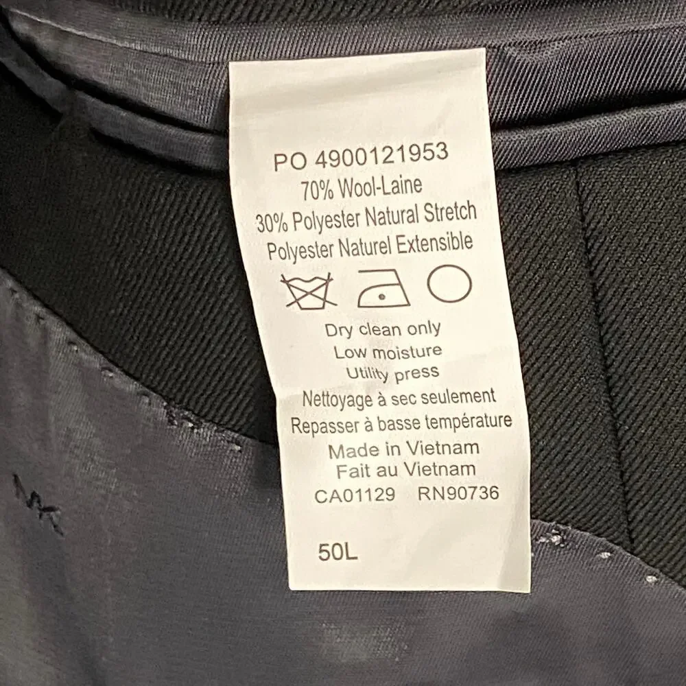 Michael Kors Suit Jacket Men's 50L Modern Fit Airsoft Stretch Solid Black NWT